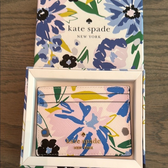 NWT Kate Spade Floral Print Card Holder In Box - Picture 4 of 8
